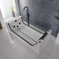 Geniet van een heerlijk bad en creëer een verbluffend element in uw badkamer met het Breeze 180cm x 80cm whirlpool spa-bad.

Dit bad is voorzien van een luxe glazen front en heeft 6 whirlpool jets voor de meest ontspannende en rustgevende badervaring. De zwarte jets en bedieningselementen zorgen voor een stijlvolle, design look.

Het whirlpool spa-bad heeft een robuuste, stevige, versterkte constructie en is zeer goed bestand tegen dagelijkse slijtage, waardoor jarenlang gebruik gegarandeerd is.

Kies uit ons grote assortiment badkranen om de look van het whirlpool spa-bad compleet te maken.