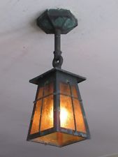 AWESOME! Antique Exterior Copper Porch Light Fixture Great Patina - Restored!