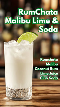 The RumChata Malibu Lime & Soda is a refreshing and creamy tropical drink that blends the rich flavors of RumChata with the tropical sweetness of Malibu Coconut Rum and a tangy twist of lime. Topped with club soda, this cocktail is light and bubbly, making it perfect for a laid-back summer day. #rumchatamalibulime&soda #rumchatacocktails #malibucocktails