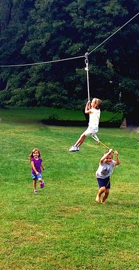 These guys couldn't get enough of the new zipline we just put in.