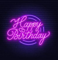 Happy birthday neon text happy birthday Royalty Free Vector