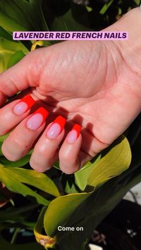 today I am redoing my nails to be summer nails. and you can watch my gel manicure process from start to finish! I wanted to have cute fun summer nails so i chose a lavendar red french manicure to do the trick! Literally like how cute are these nails! I linked out the colors i used and my full tutorial on YouTube here!