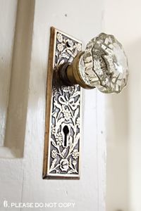 gorgeous door plate and glass knob.