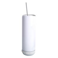 Blank bluetooth tumbler with straw and lid