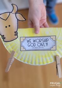 DIY Printable Golden Calf Craft for Kids - Teach the 10 Commandments! Introduce your little ones to the commandments of God in a fun and engaging way with our DIY Printable Golden Calf Craft! This craft not only reinforces the importance of worshiping only God, as commanded in Exodus 20:4-6, but also tells the intriguing story of Moses and the golden calf from the Old Testament as told in the Book of Exodus 32.What You'll Receive with the Golden Calf Printable Craft: Printable golden calf head S