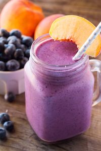 Blueberry Peach Smoothie  #vegan #vegetarian #voodism #smoothies