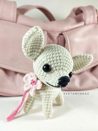 Chihuahua Crochet Pattern to make cute amigurumi dog or puppy, step-by-step, with lot of photos (the original pattern by svetaminka2).NOT a finished dog! CROCHET PATTERN ONLY! Non-refundable (Digital goods cannot be returned or exchanged). PDF file.Skill level: upper beginner (the crochet pattern doesn't contain lessons on crocheting). Skills required: basic crocheting skills for amigurumi (crocheting in spiral, magic ring, chain, single crochet stitch, increasing and decreasing), basic sewing skills.The Crochet Pattern (pdf file) is in English (US terms), very detailed, very clear instructions and tips with lots of photos for each step.Size ~ 12 cm/5 inch. I used a yarn of ~174 yards/160 m = 1,76 oz/50 g and a 2,5 mm crochet hook.You will get the download link in your order details (ready