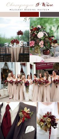 wine red and dark grey wedding color combo ideas for 2018