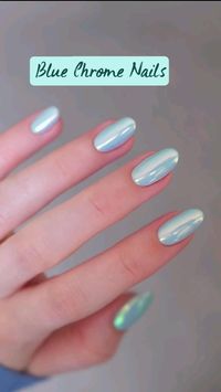 Click To Visit To Shop Chrome Nail Powder 🩵  Blue Chrome Nails 💅🏻🩵