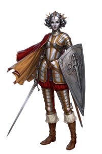 Female Masked Human Paladin of Iomadae - Lencia Visserene - Pathfinder PFRPG DND D&D d20 fantasy