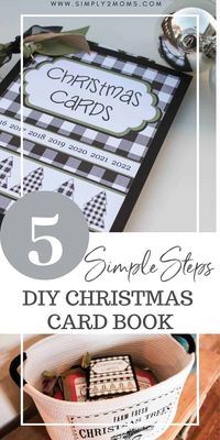 Looking for a way to save and display your holiday photo cards? Then you'll love this simple project! Learn how to make a Christmas Card Book step-by-step here. #simply2moms #simple #craft #DIY #keepsake #memorybook