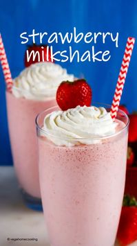 Strawberry Milkshake / Fresh Strawberry Milkshake