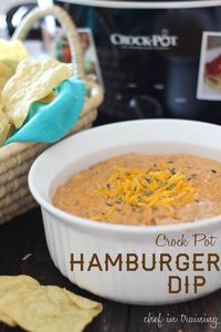 Crock Pot Hamburger Dip... This dip is so easy to make and is a definite crowd pleaser!