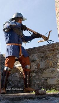 Crossbowman; Includes Kettle Hat with Coif, Gambeson, Jack Chains, and Splinted Greaves