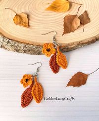 Fall Earrings, Free Crochet Pattern - GoldenLucyCrafts