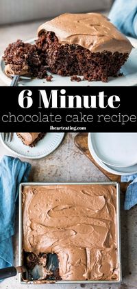 6 Minute Chocolate Cake - the easiest one-bowl chocolate cake recipe! 