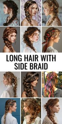 Long Hair with Side Braid is the ultimate choice for elegant hairstyles. Our tutorials guide you through the steps to create this simple yet stunning look. Ideal for wedding hairstyles and bridesmaid half updos, this braid adds a touch of sophistication. Learn how to master this hairstyle with our detailed tutorial, and add curls for an extra touch of elegance.