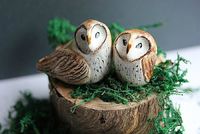 Rustic woodland owl wedding cake topper