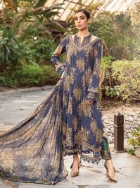 Brand: Maria.BProduct Code: MPT-2110-BCollection: M.Prints Spring Summer Lawn CollectionFabric: Lawn Shirt Printed Embroidered Lawn Front Printed Lawn Back & Sleeves Embroidered Patti Embroidered Organza Patches Trousers Printed Cambric Trouser Dupatta Printed Chiffon Dupatta Color: Coffee & Blue CARE INSTRUCTIONS: Extra Fabric Has Been Used For Shoot Original Color May Vary Slightly From The Picture Dry Clean Recommended Iron The Clothes At Moderate Temperature Do Not Use Bleach, Or Stain Remov