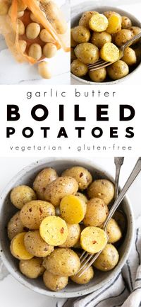 Creamy, perfectly-cooked boiled potatoes smothered in garlic and butter ready and on the table in just 30 minutes. The best Garlic Butter Boiled Potatoes Recipe, including how to properly boil potatoes each and every time.