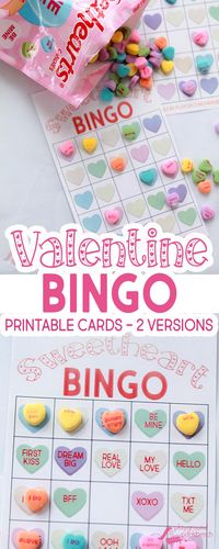 Conversation Hearts Valentine Bingo