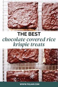 These Chocolate Dipped Rice Krispie Treats are made with rich dark chocolate and classic gooey rice krispie treats! This is a great recipe for entertaining or just munching on with your afternoon coffee.