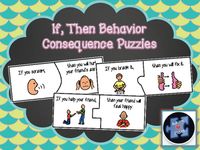 Behavior Consequence: "If, Then" Statement Puzzles: Includes 10 sets, for a total of 20 puzzle pieces.  Great as an aid for students to learn through words and visuals consequences for both positive and negative behaviors.  Various options for use:   1. Students cut out each set of puzzle pieces. Then, they mix up the pieces and practice matching them.  Put the cards into the If, Then Pocket for storage when finished.    2. The puzzle pieces can also be used as a center activity (laminate for du