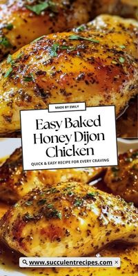 Looking for an easy dinner idea? This Easy Baked Honey Dijon Chicken combines sweet honey and tangy Dijon mustard for a mouthwatering glaze that’s baked to perfection.