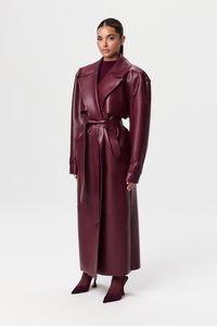 Vegan Leather Trench Coat