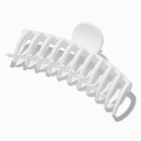 Perfect for everything from a messy bun to an elegant updo, this hair claw matches your fave looks. It has a white matte design. Length: 5 in. / 12.7 cm. Closure: Claw clip Material: Plastic - Claire's Matte White Large Hair Claw