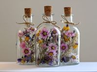 Dried flower bottles - perfect as a gift for birthdays, mothers day,  christmas,... or just simply because you love someone or just simply because you love yourself :)  Also great as a decoration for weddings, baptisms, communions, birthdays, any kind of party or just everyday living.  Bottle Size: 14 cm (candlestick-18 mm bottle mouth) Matching gifts or small bottles (5 cm & 7 cm) are also available in my shop - discover the different colour combinations! https://www.etsy.com/ie/listing/1165000