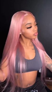 Funky Colored Wigs | Salmon Pink Color Straight/Body Wave Transparent Lace Front Color Wig Human Hair Wigs Stylish Young Cute Hairstyle 180% Density-GeetaHair