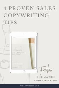 4 Proven Sales Copywriting Tips from a Launch Copywriter | On the blog, I’m walking you through 4 ways to take your sales copywriting from pretty good to GREAT for your next launch with these top email marketing and sales page tips. #emailmarketing #salespage