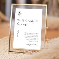 "This candle burns in memory of your loved ones who have passed away. It is a beautiful way to keep their memories alive and remind them of how much you love them. Simply edit as much or as little as you want, download the file immediately, and print! Our minimalist design is perfect for modern weddings with a focus on simplicity and elegance.  ✨ ABOUT THIS PRODUCT 👉 Editable Option: You will receive editable, digital Canva templates Quickly and easily personalize the templates using a free Canva account, and then download and print. 👉Non-Editable Option:  Download ready-to-print PDF documents in the 4 sign sizes. *No physical items will be sent.* ✅INSTANT DOWNLOAD ✅ EDIT FOR FREE IN CANVA ✅NO EXPIRATION DATE ✅EDIT WORDING/FONTS/COLORS/ETC ✅PRINT AT HOME OR PROFESSIONALLY ✨ WHAT SIZE TEM