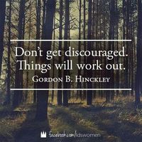 Gordon b Hinckley - dig in, discouragement is not a useful attitude when there is so much to be done