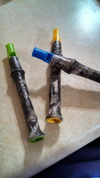 "Duck Calls" Party flutes and camo duck tape