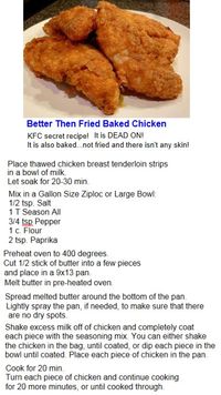 Steve Sauer, Fried Baked Chicken, make this for dinner please!