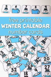 Free Printable Winter Calendar Numbers | Fun-A-Day!