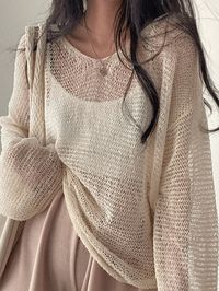 ⚡️Free Shipping 2022 Lazy Style Hollow Out Pullover Beige ONE SIZE under $19.00 in Tops&Tees at AnotherChill.com Online. Style: Casual, Street. Color: Beige. Fabric Content: Polyester Blend. Fit Type: Loose fit. Neckline: V Neck. Sleeve Length: Long Sleeve. ✓2022 SUMMER OUTFITS. Check reviews and buy Oversized Long Sleeve Crochet Knit Top today.