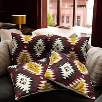 MATERIAL - PREMIUM COTTON
QUANTITY - 4 pillow covers.
TYPE - Kilim. Modern art,
PATTERN - Aztec, Ikat, Southwestern
SIZE - 16 by 16 inches.
COLOR - earthy tones
THE BACKING IS 100% COTTON FABRIC WITH AN INVISIBLE ZIPPER.