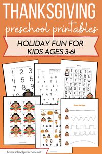 This pack of Thanksgiving printable activities was designed with your preschoolers in mind. Little ones will focus on early math and literacy skills with these fun activities. #thanksgivingpreschoolactivities #preschoolthanksgivingactivities #thanksgivinglearningfun #homeschoolprek