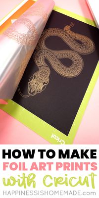 Learn How to Make Foil Art Prints with the NEW Cricut Foil Transfer System Tools! It's SO easy to make stunning DIY foil artwork and home decor with the Cricut Foil Transfer Tool!