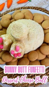 If you’re looking for an Easter dessert that’s as adorable as it is delicious, this Bunny Butt Funfetti Dessert Cheese Ball is the perfect pick! It’s a sweet, creamy, and colorful treat made with Funfetti cake mix, cream cheese, and butter, then coated in crushed Golden Oreos for a crunchy finish. But the real star of the show? The cute bunny butt decorations made from marshmallows and jelly beans!