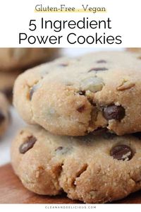 This 5 ingredient power cookies are so easy, plus gluten-free and vegan! #cookies #dessert #glutenfree #vegan