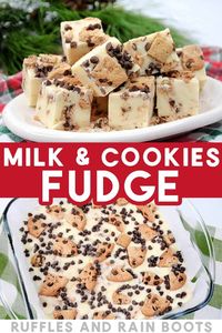 Milk and cookies fudge is easy to make and requires staple ingredients along with pre-made chocolate chip cookies. Whether making this as a Christmas fudge or just a wonderfully creative fudge to gift, this milk and cookies fudge recipe is a keeper!