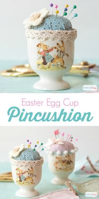 Vintage Easter Egg Cup Pin Cushion