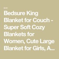 Bedsure King Blanket for Couch - Super Soft Cozy Blankets for Women, Cute Large Blanket for Girls, Ashley Blue, 108x90 Inches