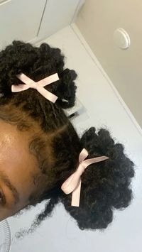 Bun hairstyle with a ribbon, simple and cute hairstyle