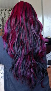 pink and black chunky highlights