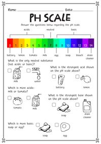 pH Scale Worksheet